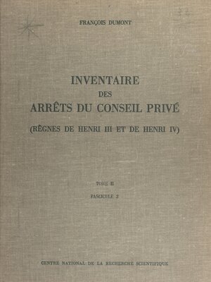 cover image of Inventaire des arrêts du Conseil privé (2.2)